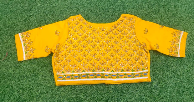 Yellow Desginer Blouse 12 J5-5E