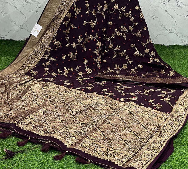 Brown Bandhani Georgette 20 L4-2