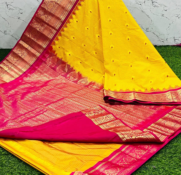 Yellow Handloom Gadwal 17 J5-15