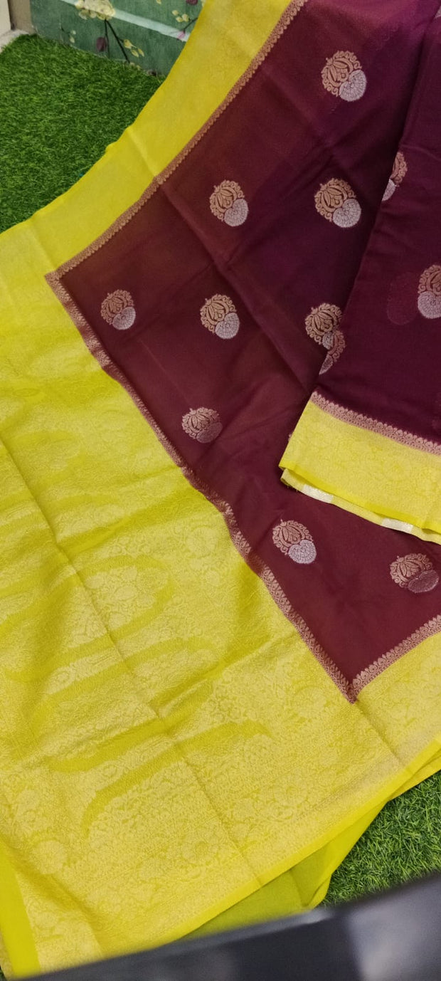 Brown Banaras Georgette 26 K4-1