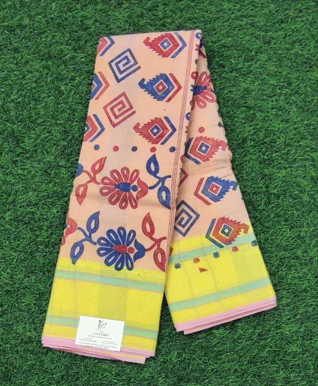 Peach Handloom Cotton 23 C5-12E