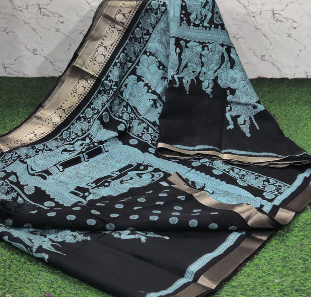 Blue Kalamkari Maheshwari 19 J5-2