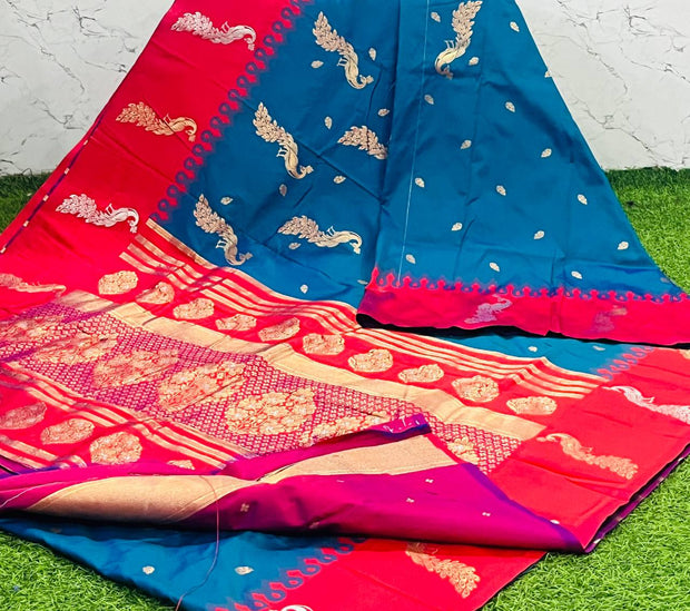 Peacock Blue Katan Banaras 13 H5-7