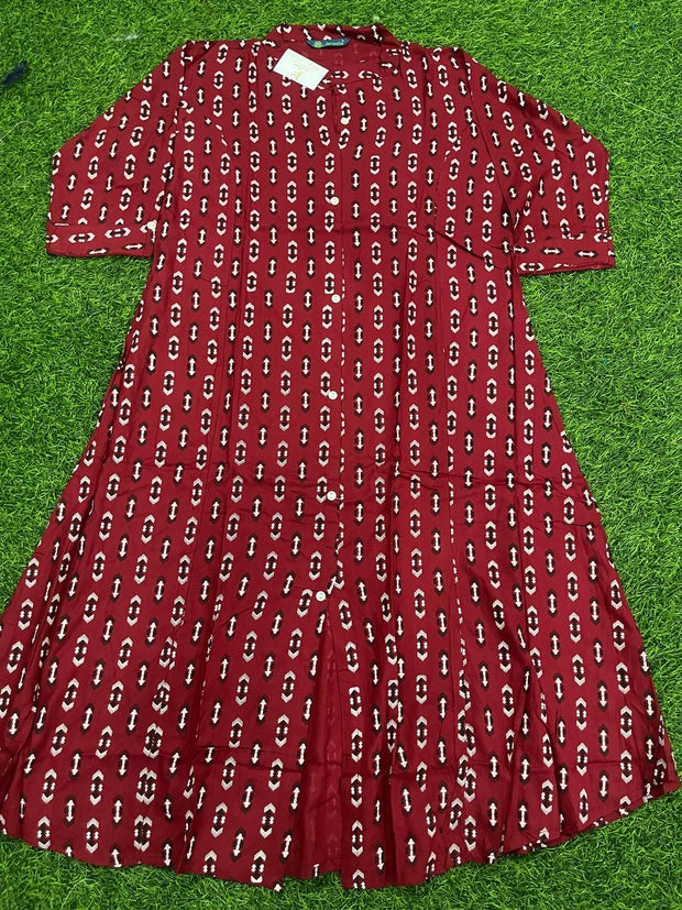 Maroon Rayon Top 6 J5-16E