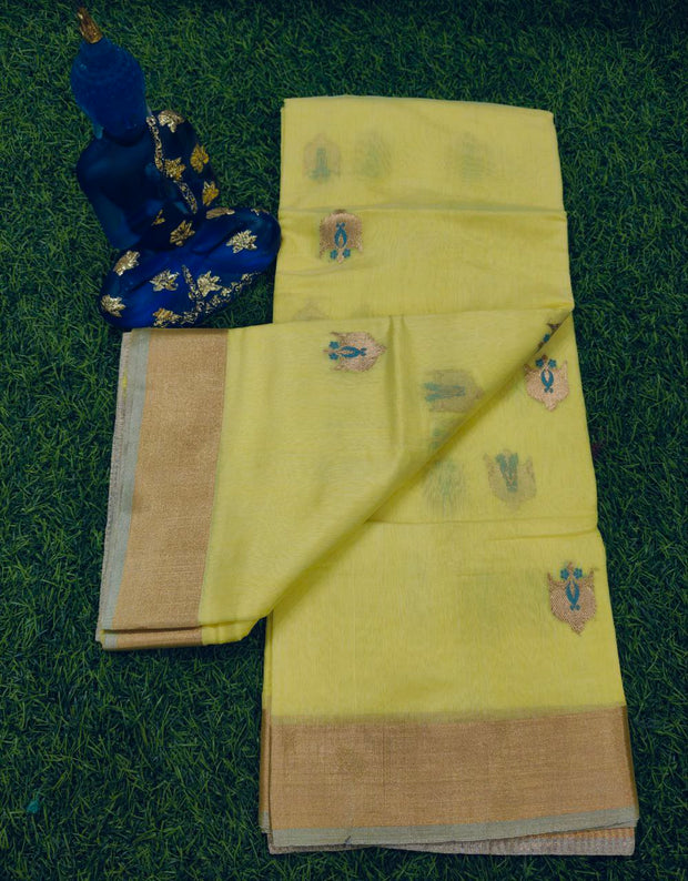 Yellow Chanderi Pattu 3 E5-5