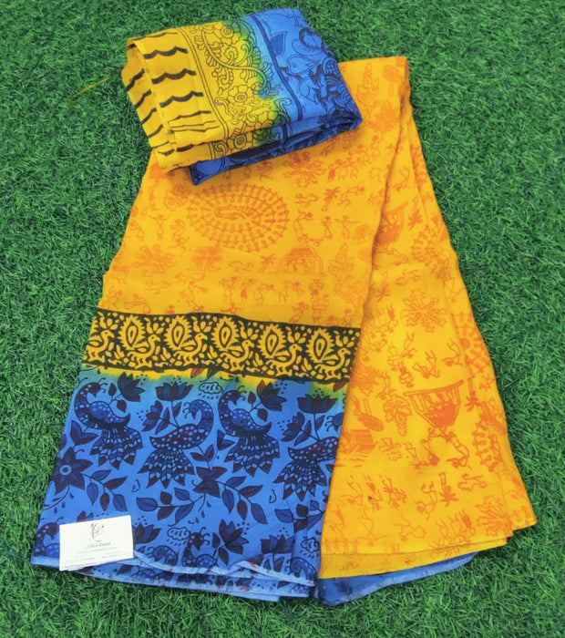 Yellow Kadhi Georgette 12 E5-12E