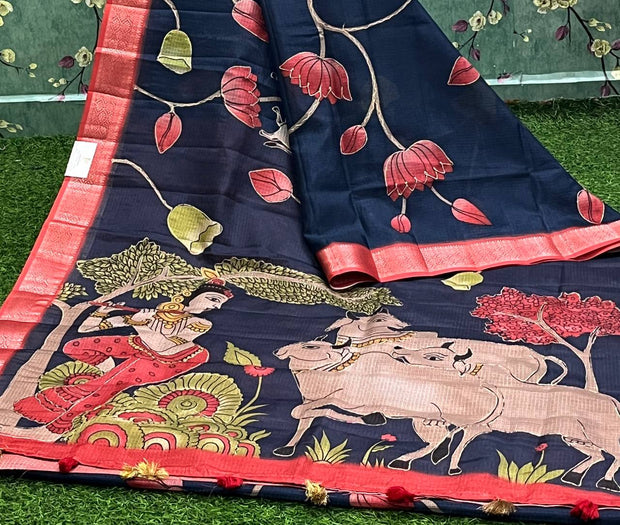 Blue Pichwai Silk Kota 2 L4-3