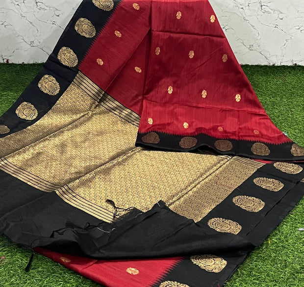 Maroon Khadi Pattu 6 J5-6