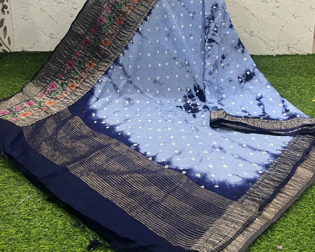 Greyish Blue Shibori Bandhini 28 A5-3