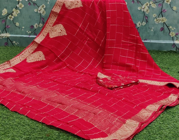 Red Chinon Crepe 9 J4-14