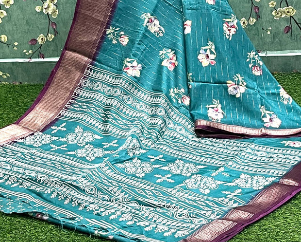 Peacock Blue Dola Georgette 24 K4-9