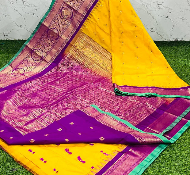 Yellow Handloom Gadwal 12 I5-3