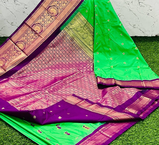 Parrot Green Handloom Gadwal 13 I5-11