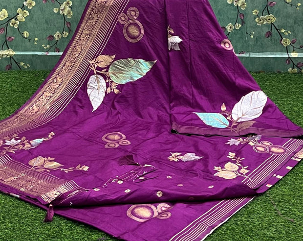 Burgundy Banaras Pattu 30 I5-3E