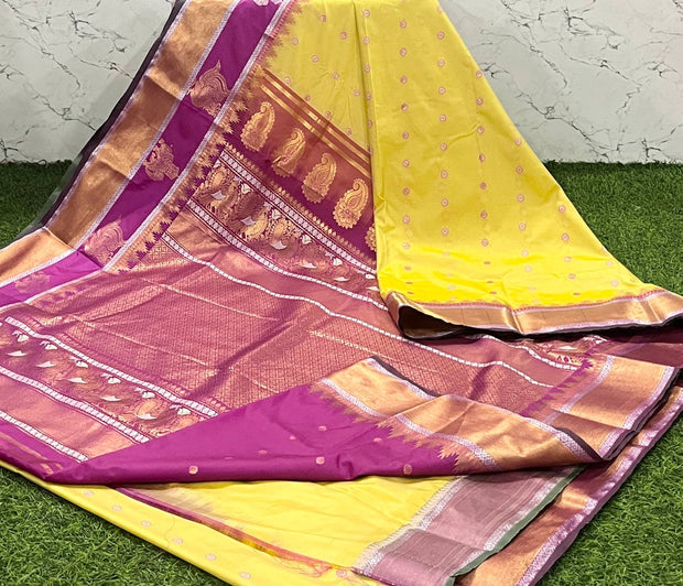 Lemon Yellow Handloom Gadwal 11 H5-8
