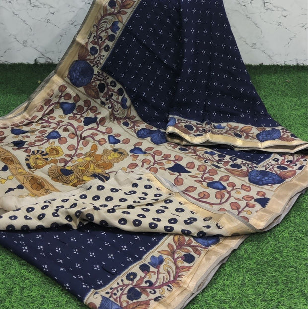 Blue maheshwari silk 11 E5-8