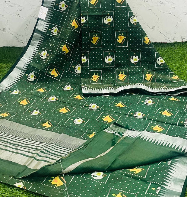 Bottle Green Patola Pattu 26 K5-4