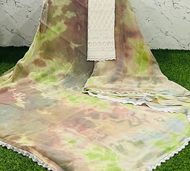 Green Georgette Crush 10 H5-12