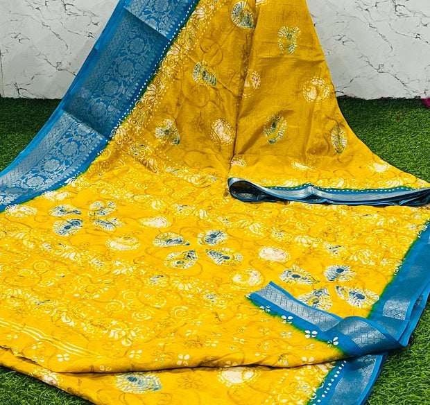 Yellow Maheshwari Thread Work 10 J5-9