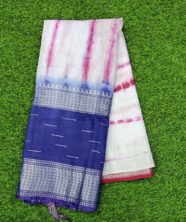 Pink- Blue Handloom Shibori 6 C5-8E