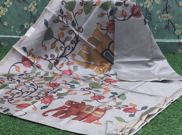 Light Grey Chanderi Kalamkari 10 L4-1