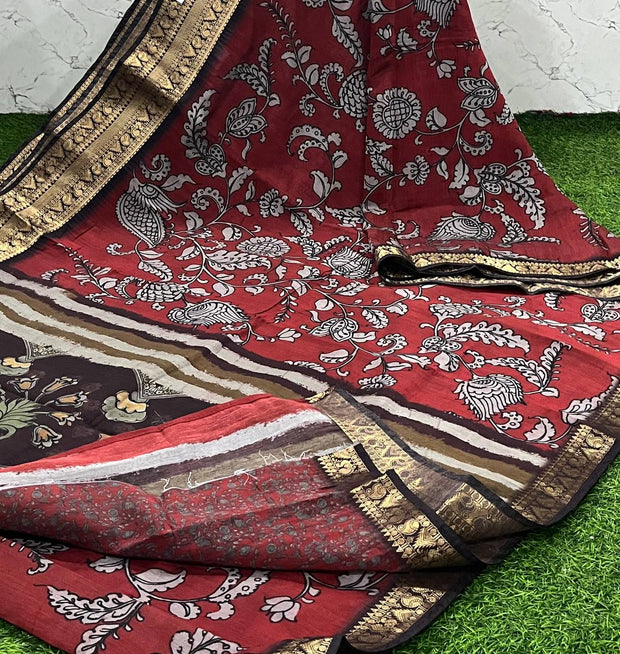 Rust Pen Kalamkari Maheshwari 20 K5-9