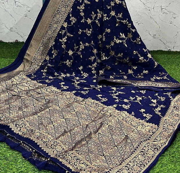 Blue Bandhani Georgette 20 L4-1