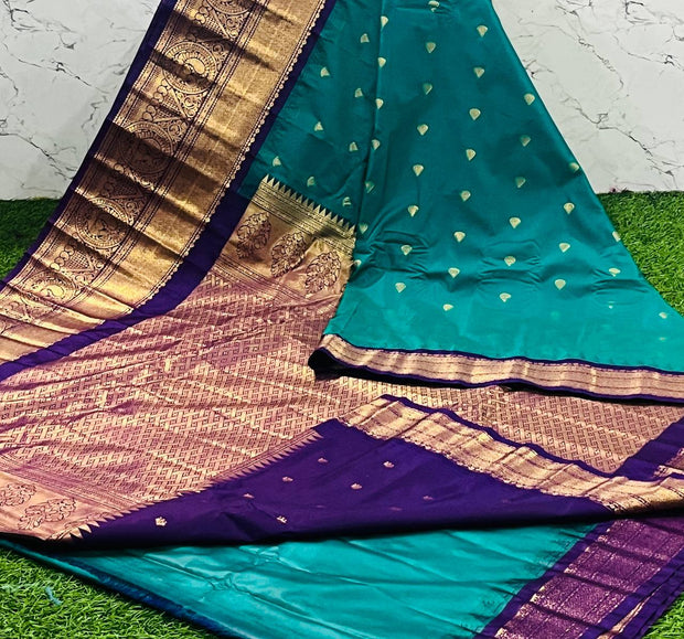 Peacock Blue Handloom Gadwal 16 J5-12