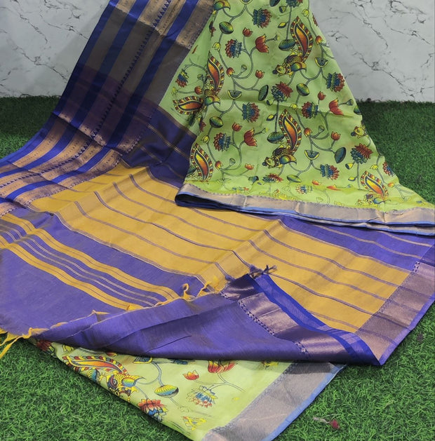 Pista Green Mangalgiri Kalamkari 17 D5-12