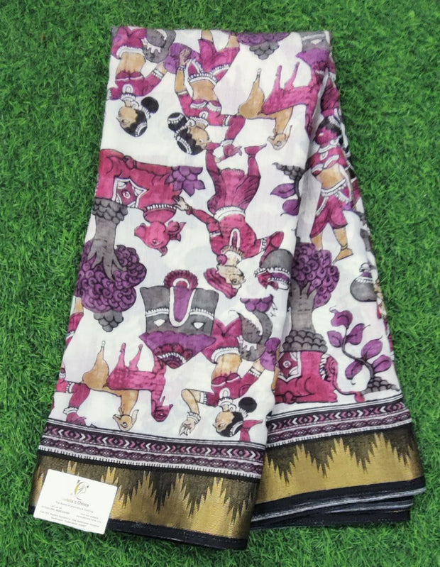 Cream Purple Maheshwari 3 E5-2E