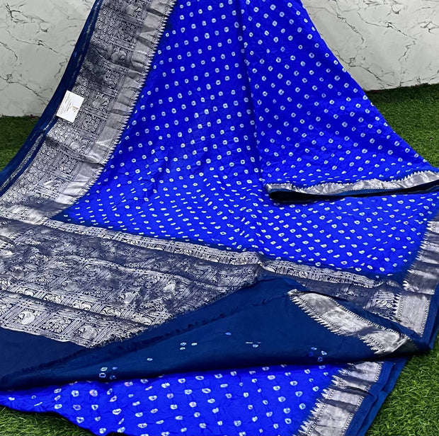 Blue Bandhini Pattu 22 K5-25