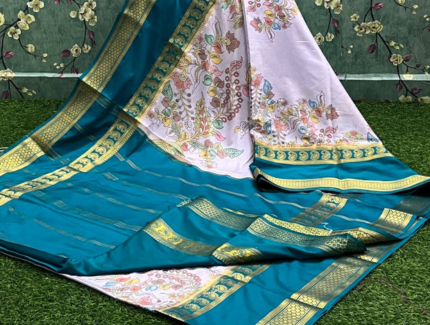 Light Lavender Mysore Crepe Kalamkari 3 L4-12