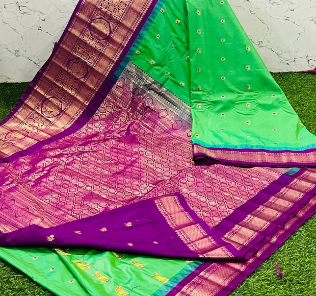 Parrot Green Handloom Gadwal 16 J5-10