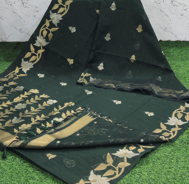 Green Handloom Jamdani 1 E5-3