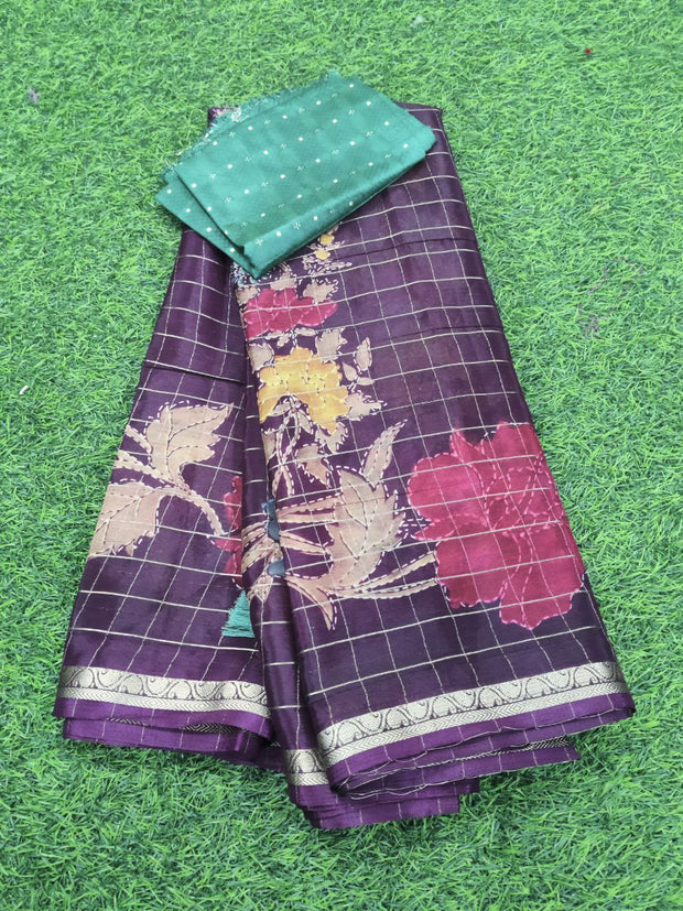 Brown green silk 29 J5 1E