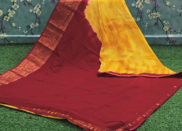 Yellow Shibori Mangalgiri Pattu 6 K4-2