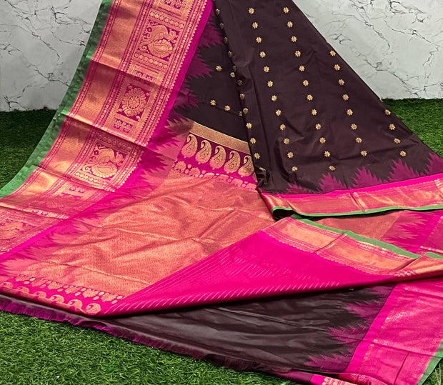 Brown Handloom Gadwal 12 G5-3