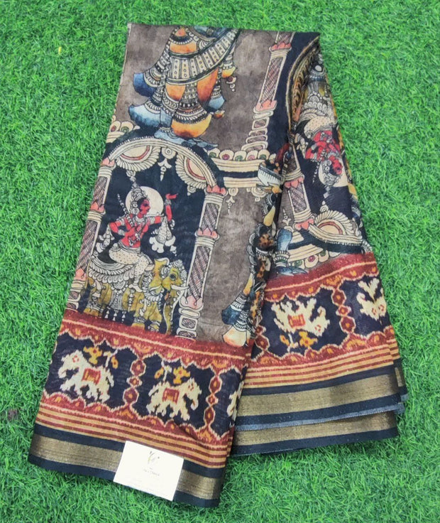 Black Pen Kalamkari Maheshwari 3 E5-3E