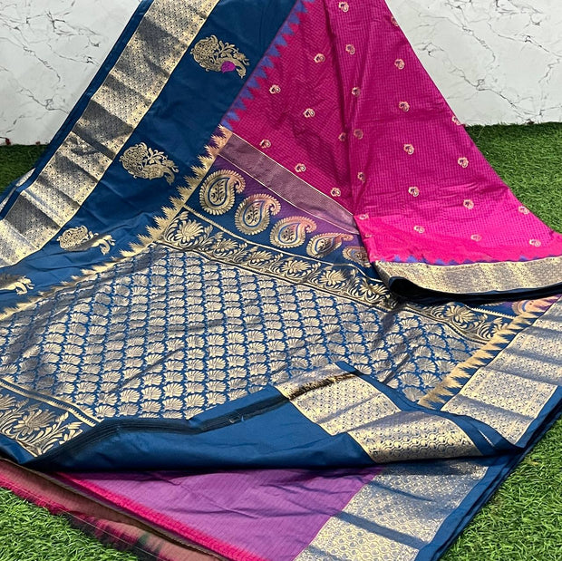 Magenta Pink Handloom Gadwal 7 J5-4