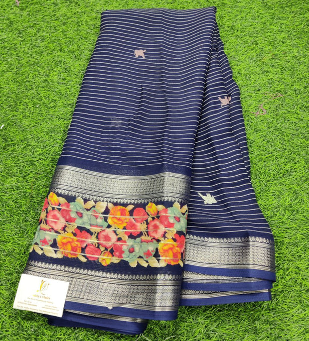 Dark blue mysore crape 29 J5 6E