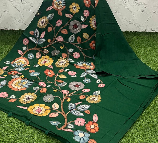 Bottle Green Raw Silk 2 I5-4