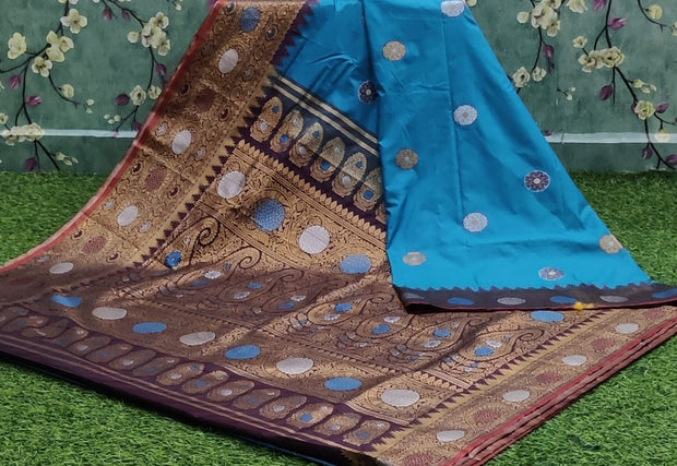 Peacock Blue Vidharba Pattu 18 J4-14