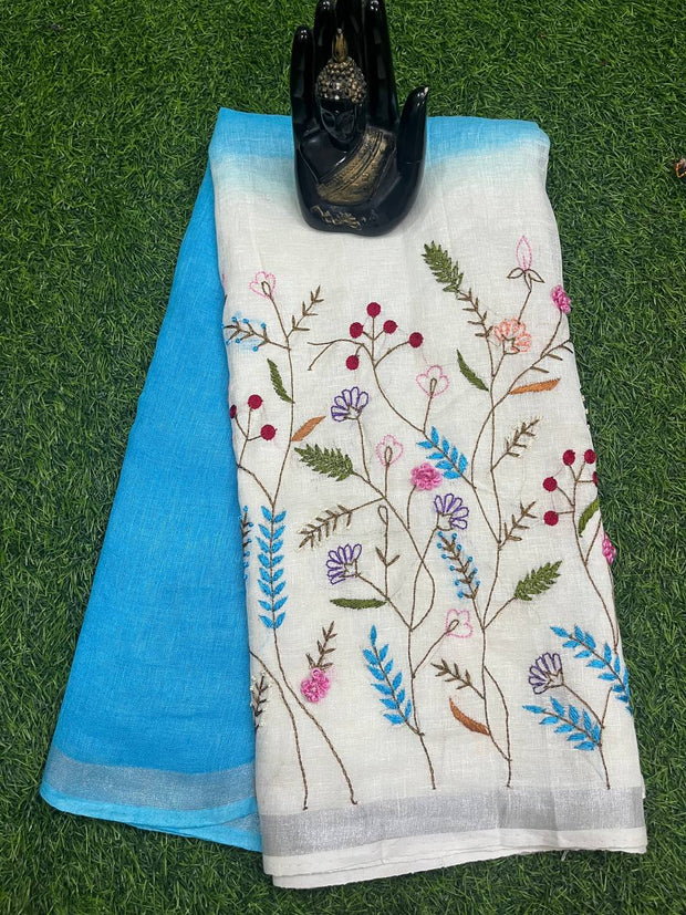 Blue Pure Handloom Linen 9 L4-2