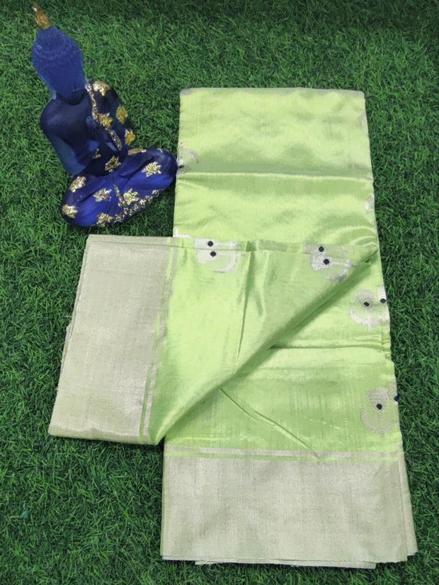 Pista Green Chanderi Pattu 3 E5-4