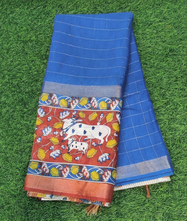 Blue-Rust Handloom Mangalgiri 23 C5-2E