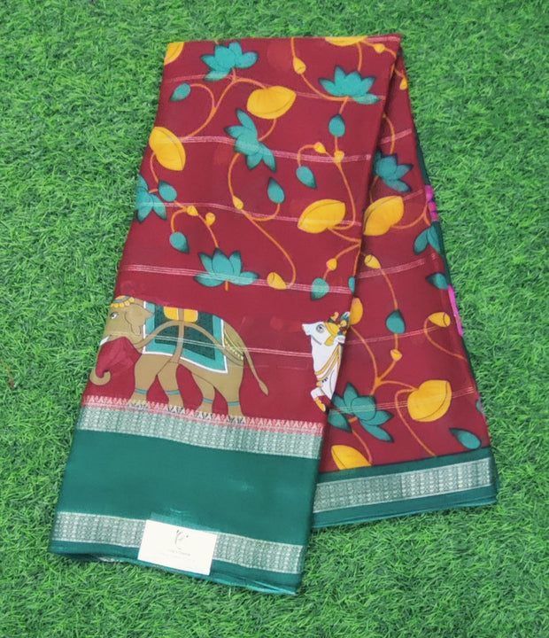 Maroon Mysore Crepe 14 C5-11E