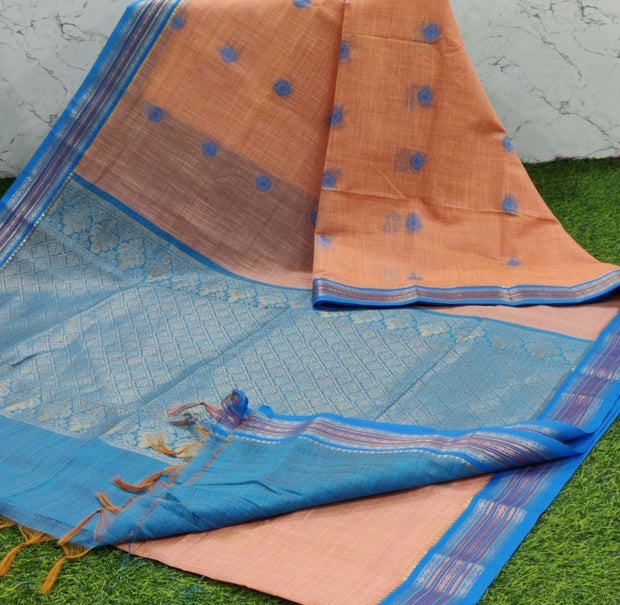Light Orange Handloom Mangalgiri 13 J5-7