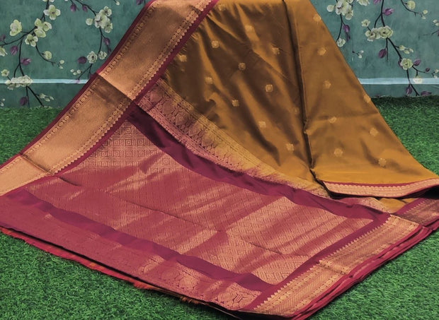 Mustard Yellow Gadwal Saree 15 K4-14