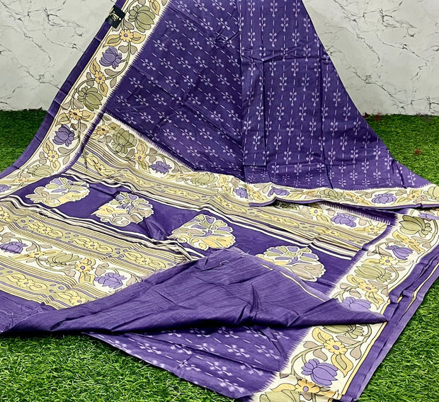 Lavender Tussar Kalamkari 16 H5-3