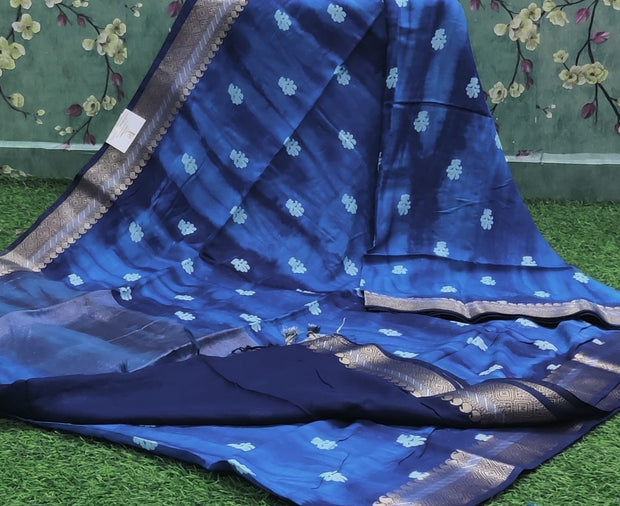 Blue Shibori Malai Silk 21 J4-4